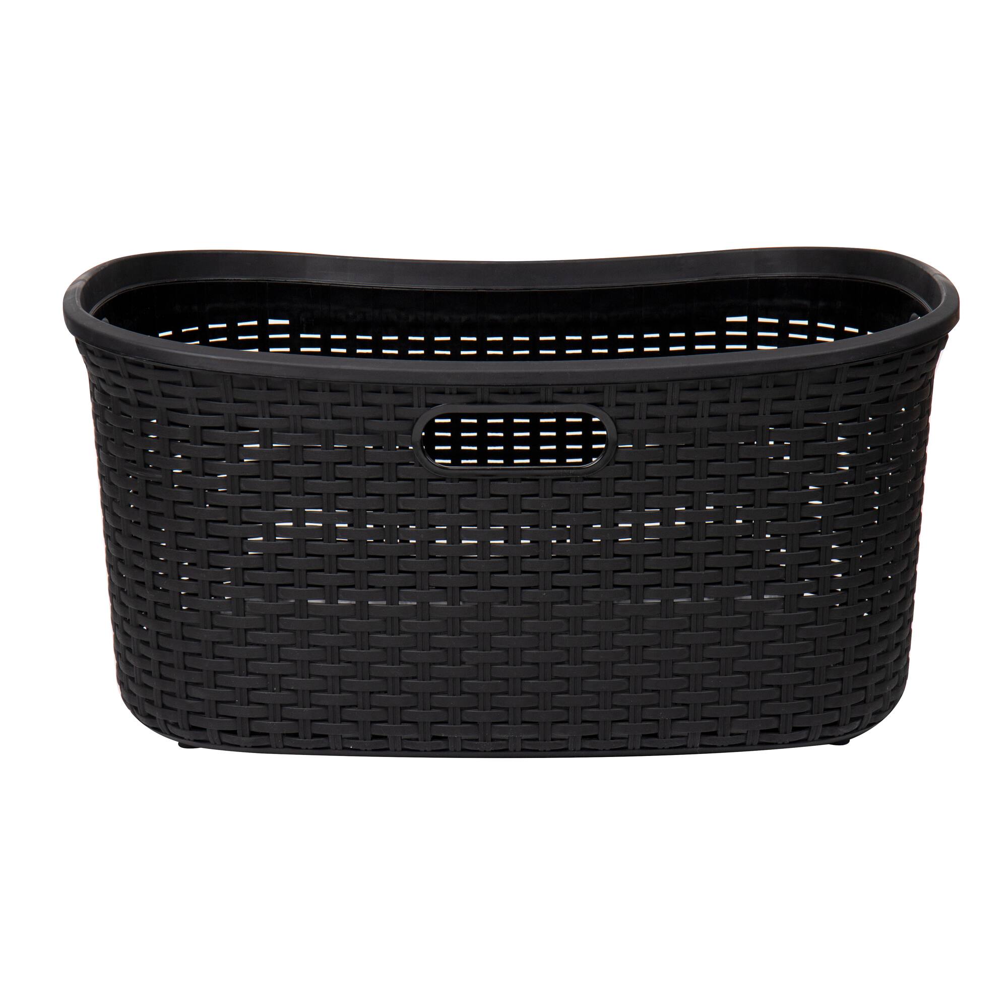 Mind Reader 23" Plastic Wicker Design Laundry Basket